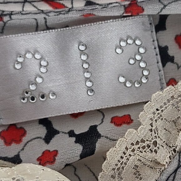 213 by Michelle Kim Multicolor Long Lace Sleeve Victorian Inspired Blouse Sz S - Picture 14 of 15